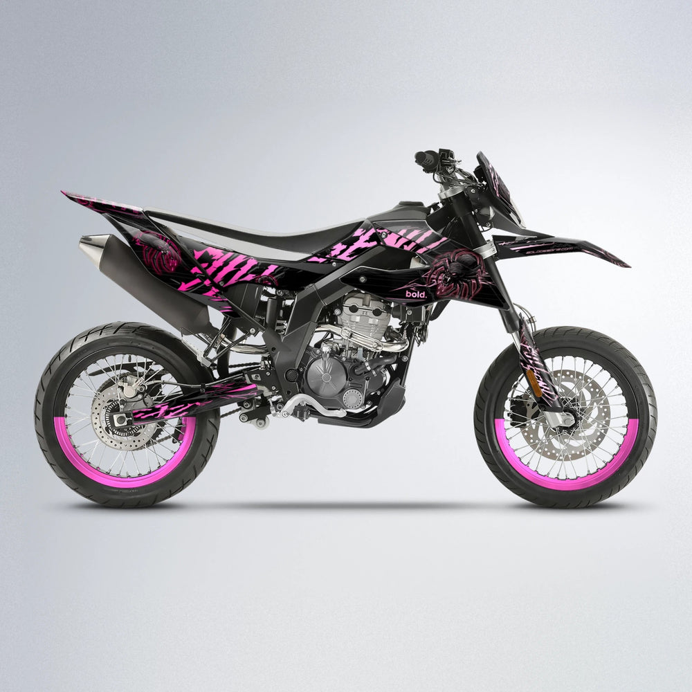 VENOM Aprilia SX 125 supermoto graphics kit in Flamingo