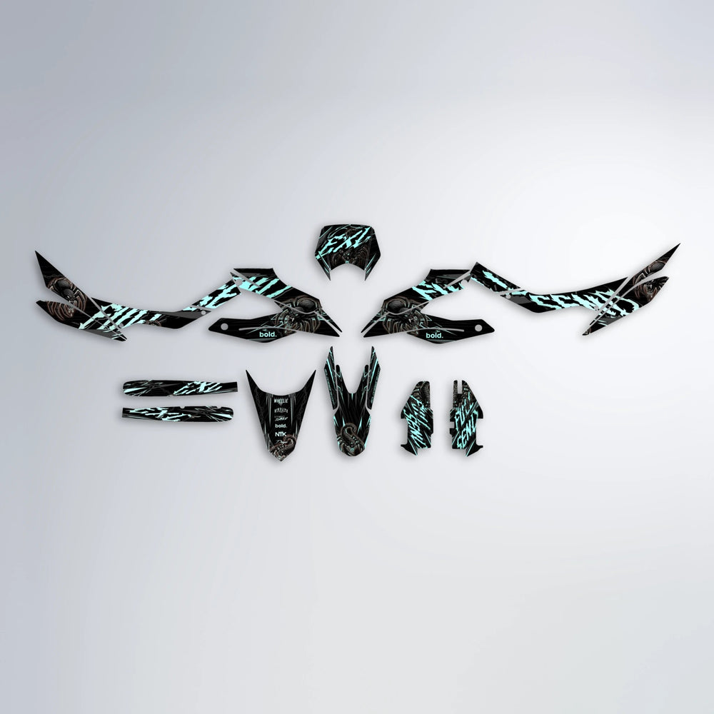 VENOM Aprilia SX 125 graphics kit parts layout in Mint