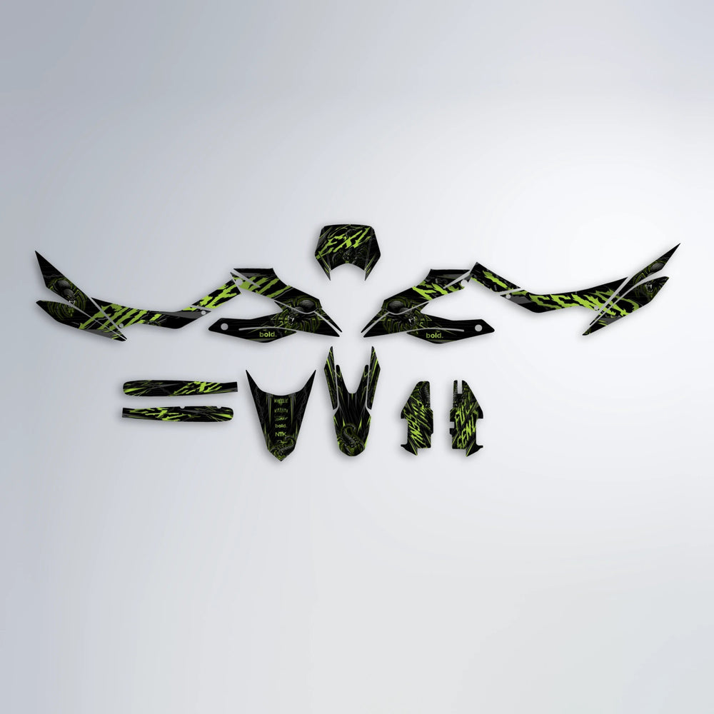 VENOM Aprilia SX 125 graphics kit parts layout in Olive