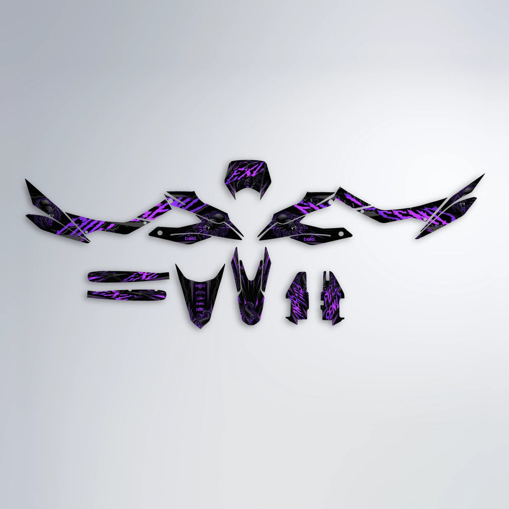 VENOM Aprilia SX 125 graphics kit parts layout in Purple
