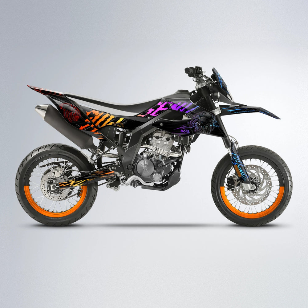 VENOM Aprilia SX 125 supermoto graphics kit in Sunset Fade