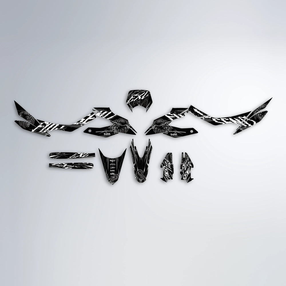 VENOM Aprilia SX 125 graphics kit parts layout in White
