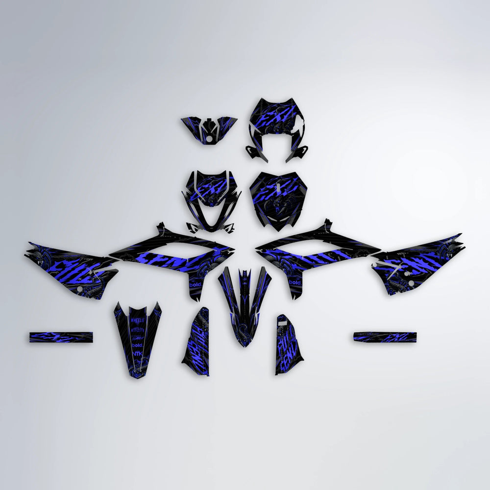 VENOM Beta graphics kit parts layout in Blue