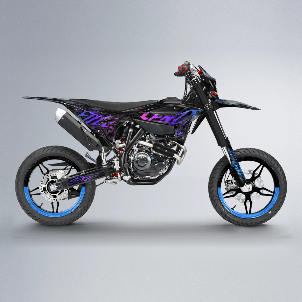 VENOM Beta supermoto graphics kit in Blue Purple Fade
