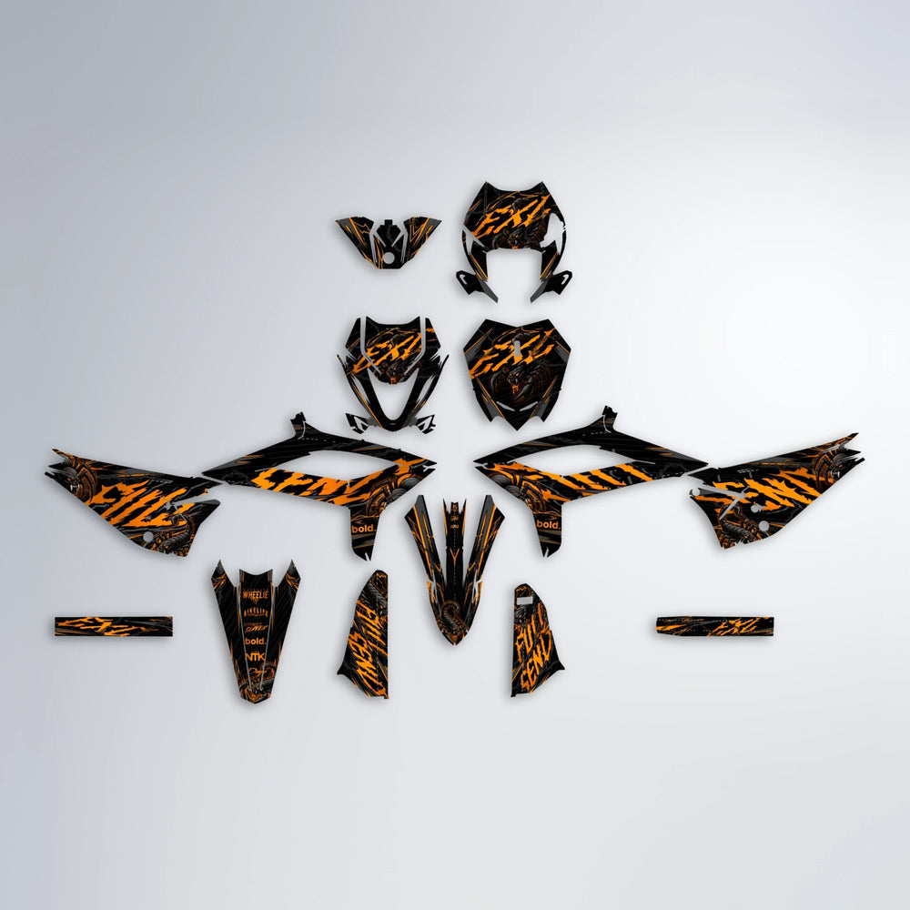 VENOM Beta graphics kit parts layout in Orange
