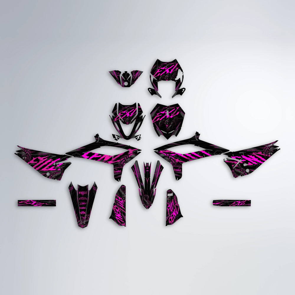 VENOM Beta graphics kit parts layout in Pink