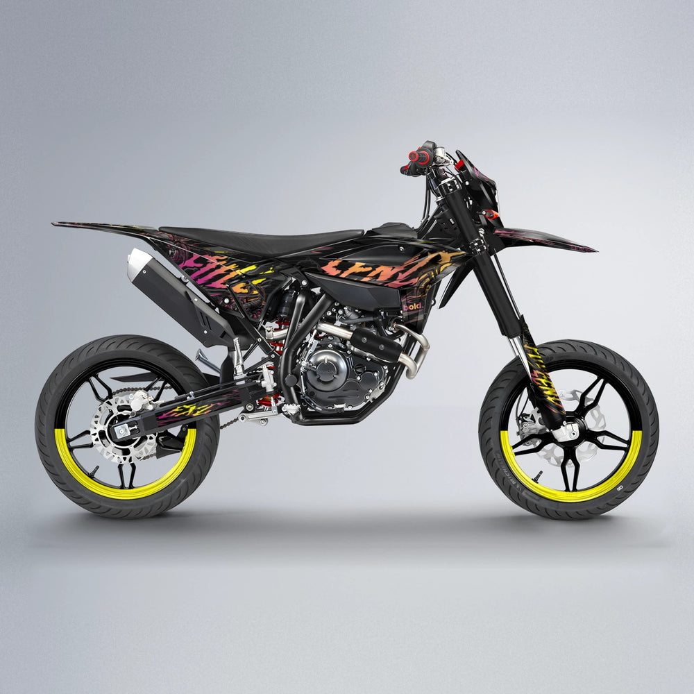 VENOM Beta supermoto graphics kit in Pink & Yellow