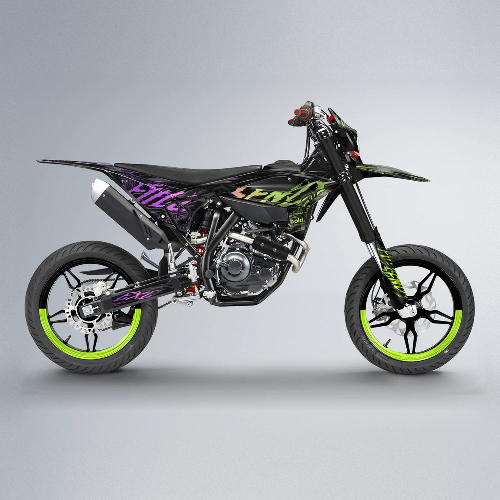 VENOM Beta supermoto graphics kit in Purple & Yellow