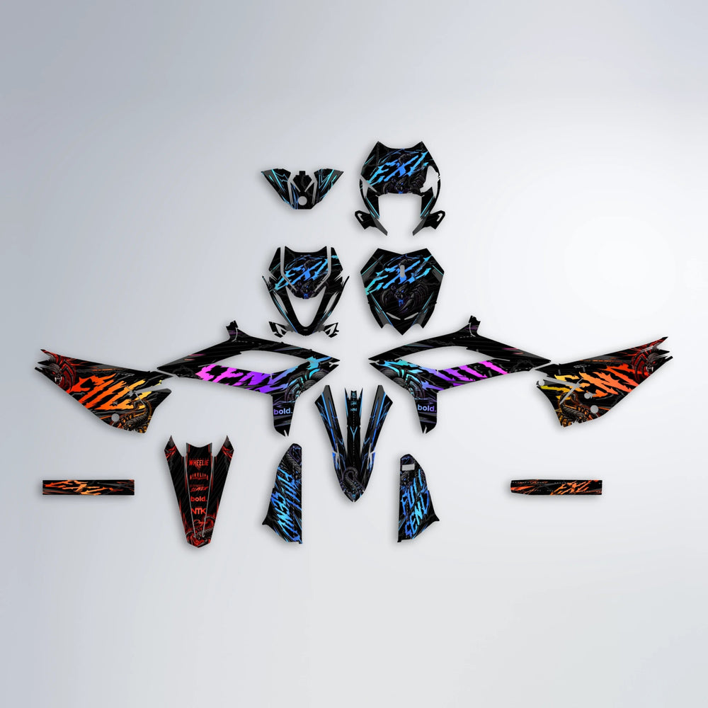 VENOM Beta graphics kit parts layout in Sunset Fade