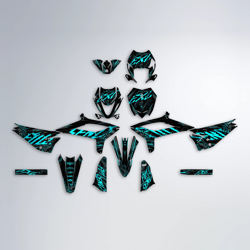 VENOM Beta graphics kit parts layout in Teal
