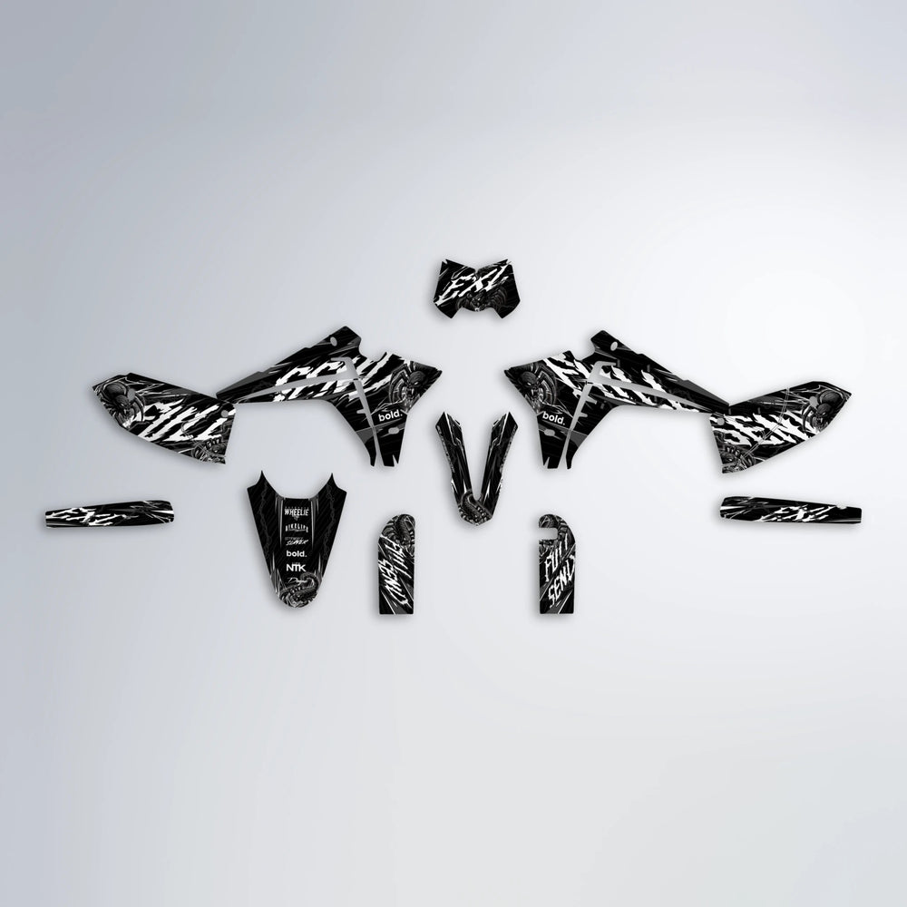 VENOM Fantic graphics kit parts layout in White