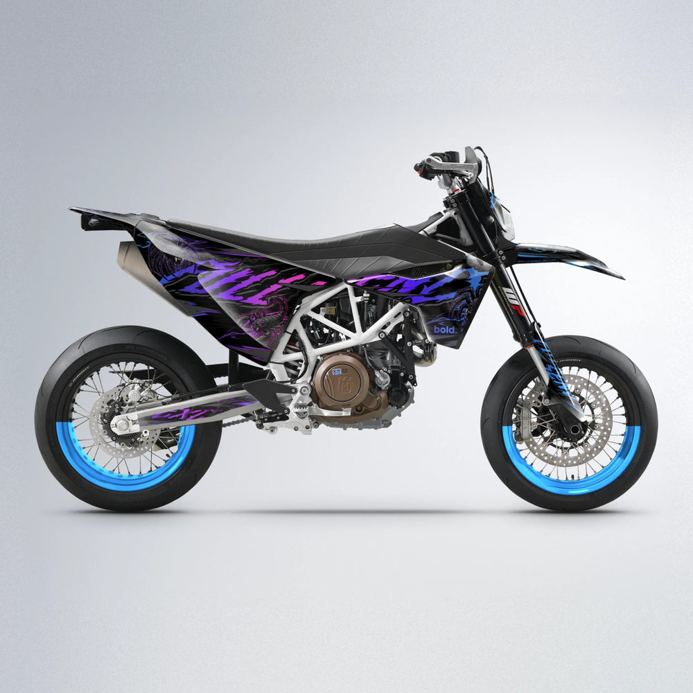 VENOM Husqvarna 701 supermoto graphics kit in Blue Purple Fade