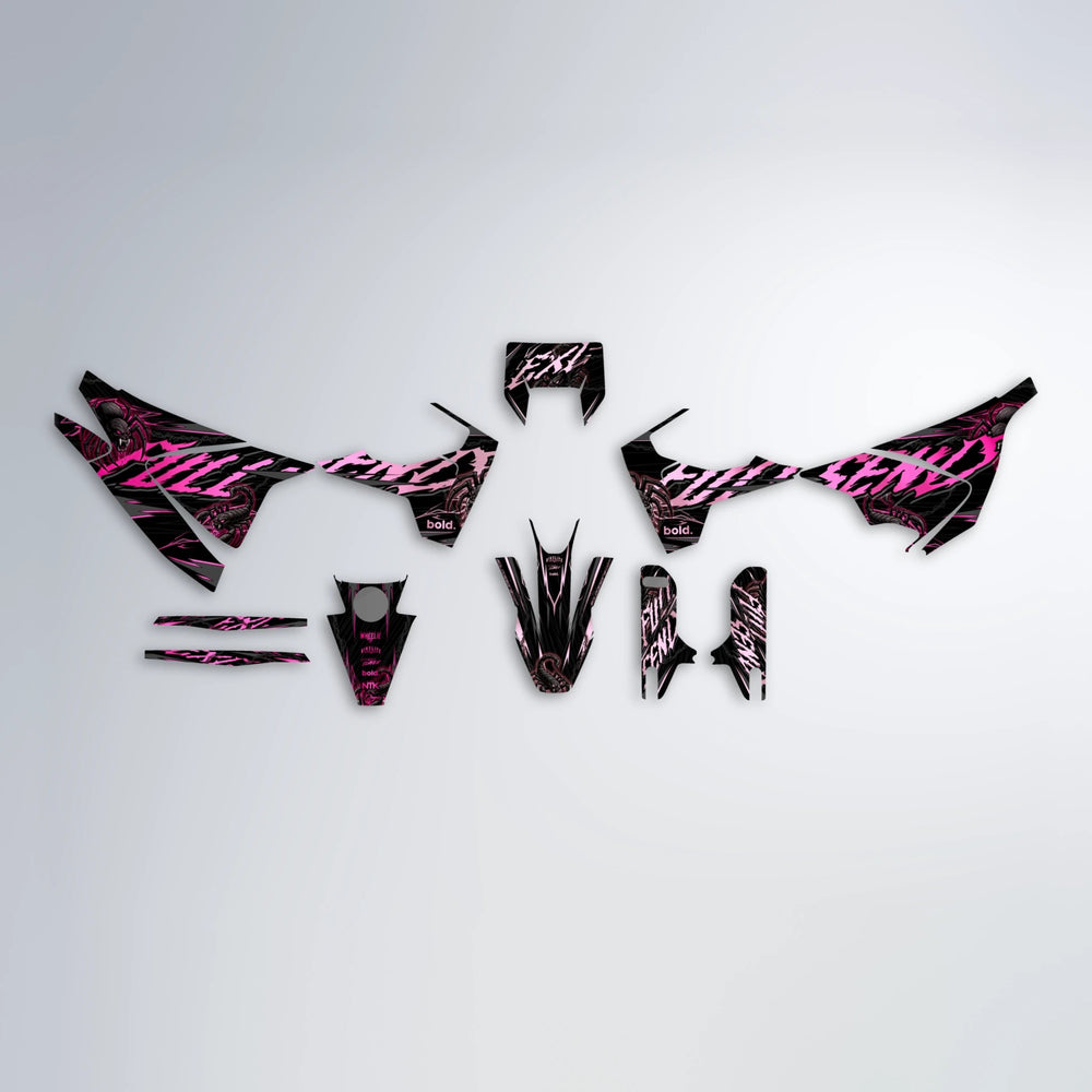 VENOM Husqvarna 701 graphics kit parts layout in Flamingo