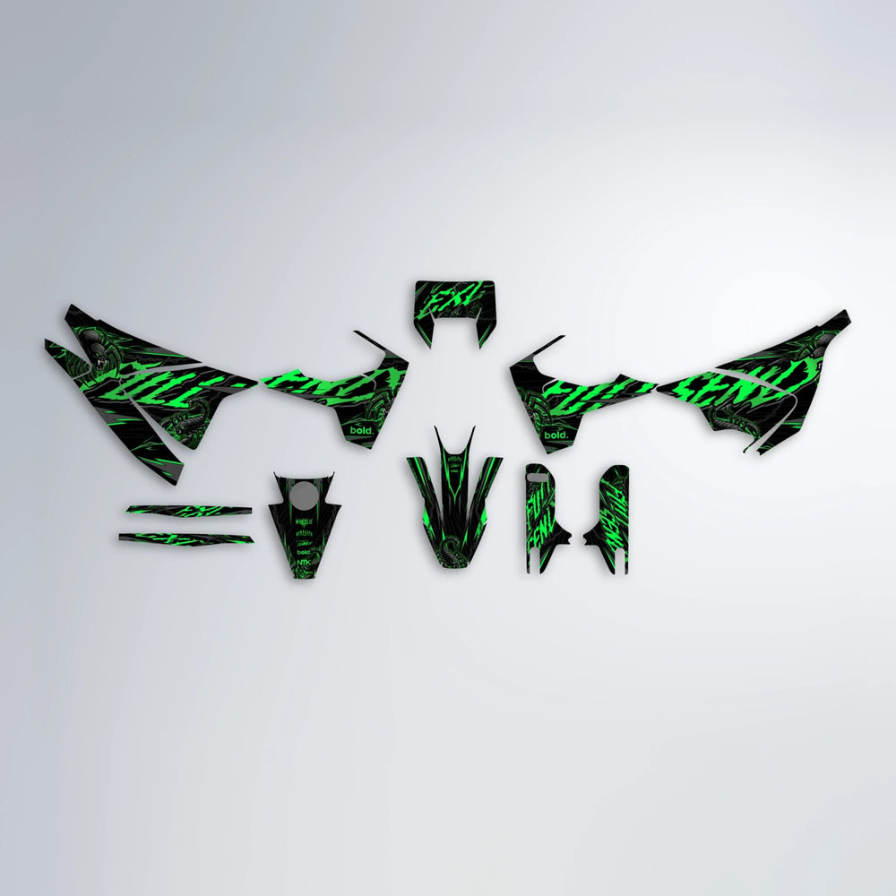 VENOM Husqvarna 701 graphics kit parts layout in Green