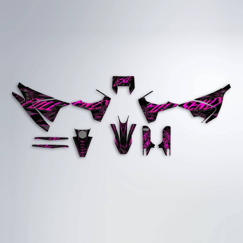 VENOM Husqvarna 701 graphics kit parts layout in Pink