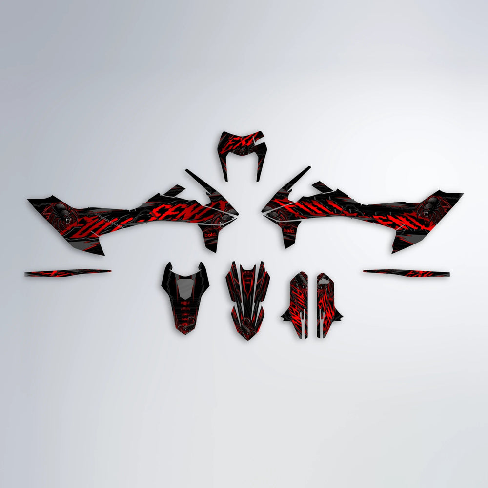 VENOM KTM SMC 690 graphics kit parts layout in Custom Colour