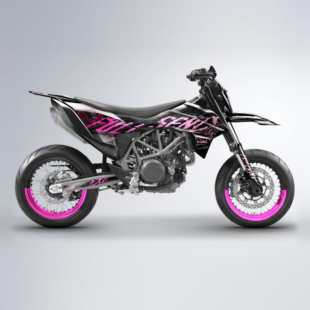 VENOM KTM SMC 690 supermoto graphics kit in Flamingo
