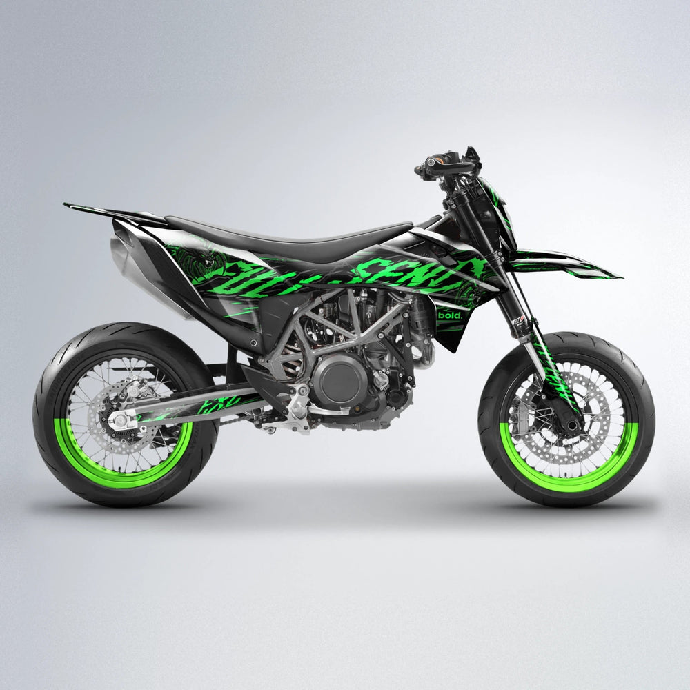VENOM KTM SMC 690 supermoto graphics kit in Green