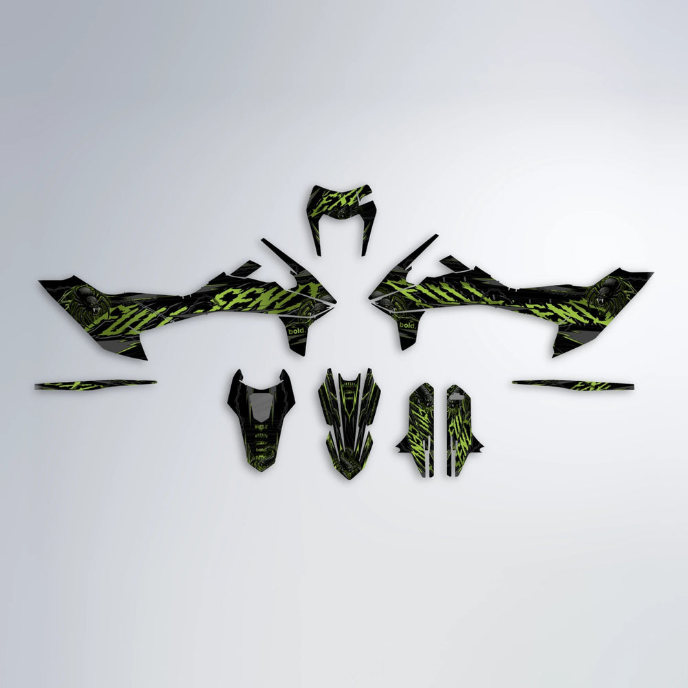 VENOM KTM SMC 690 graphics kit parts layout in Olive