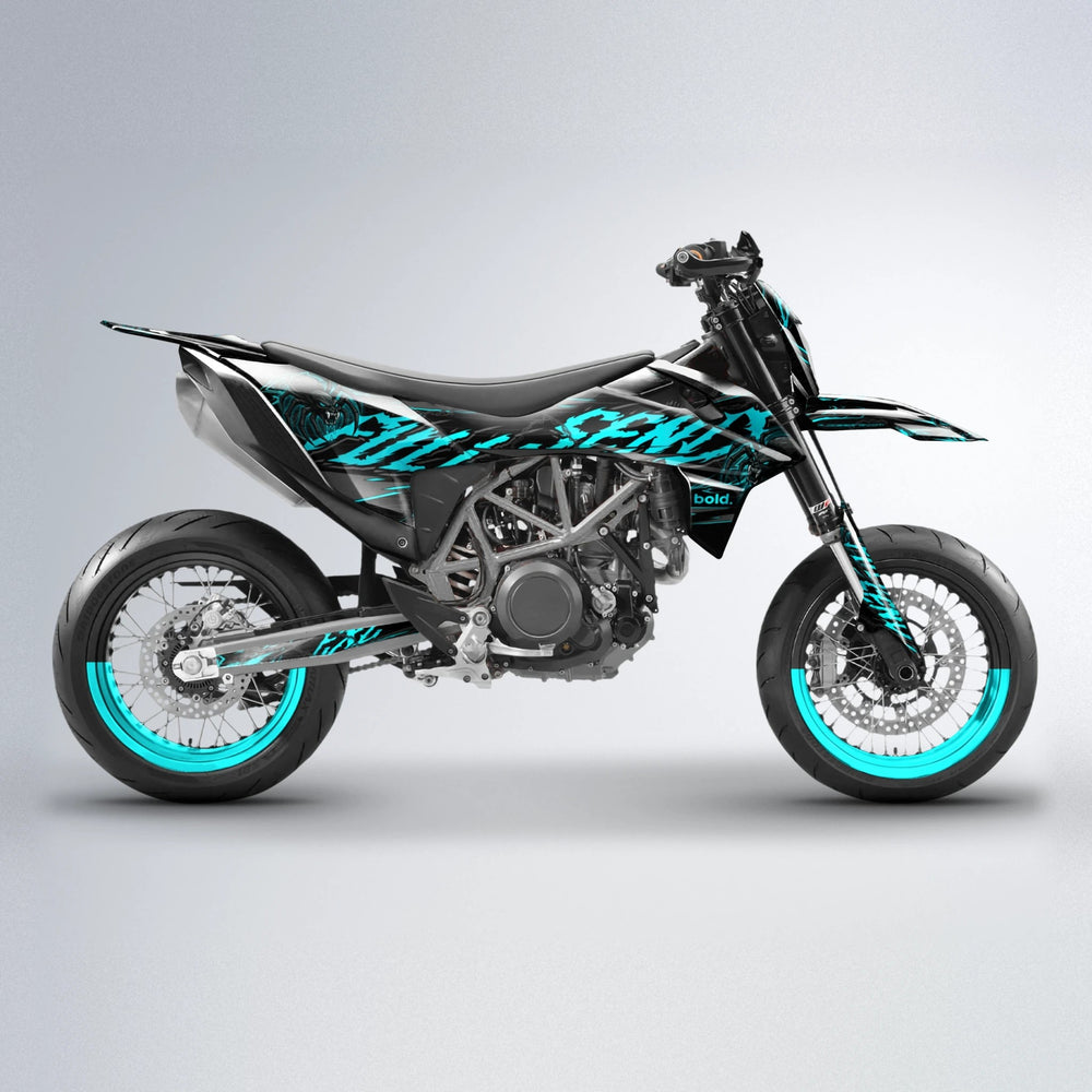 VENOM KTM SMC 690 supermoto graphics kit in Teal