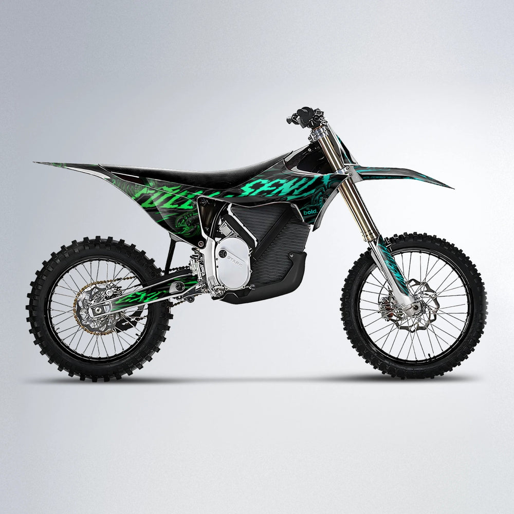 VENOM Stark Varg MX motocross graphics kit in Cyan & Green