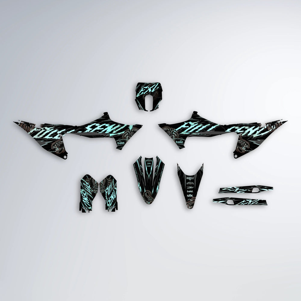 VENOM Stark Varg MX graphics kit parts layout in Mint