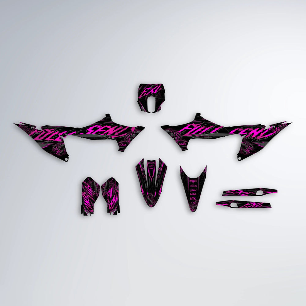 VENOM Stark Varg MX graphics kit parts layout in Pink