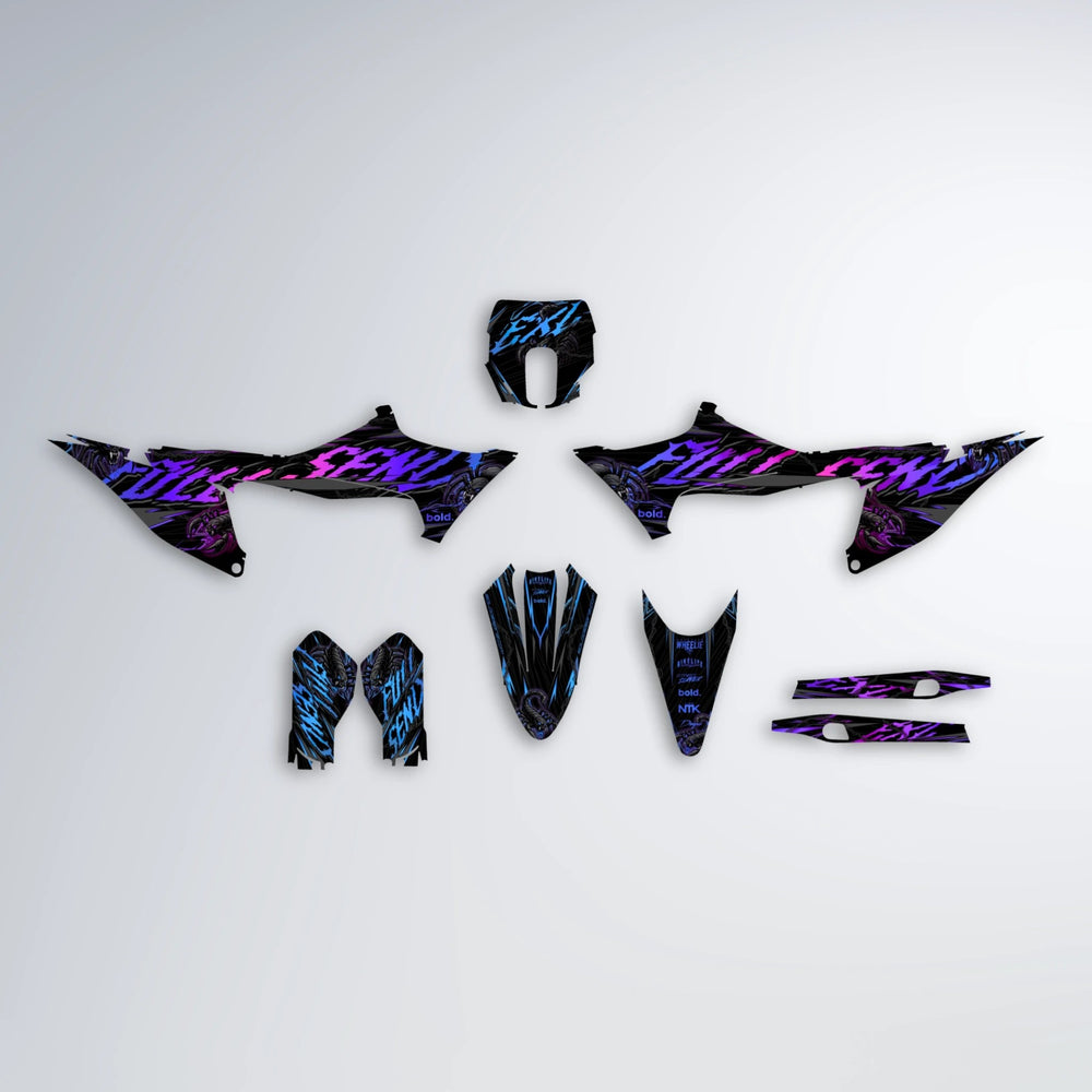 VENOM Stark Varg SM graphics kit parts layout in Blue Purple Fade