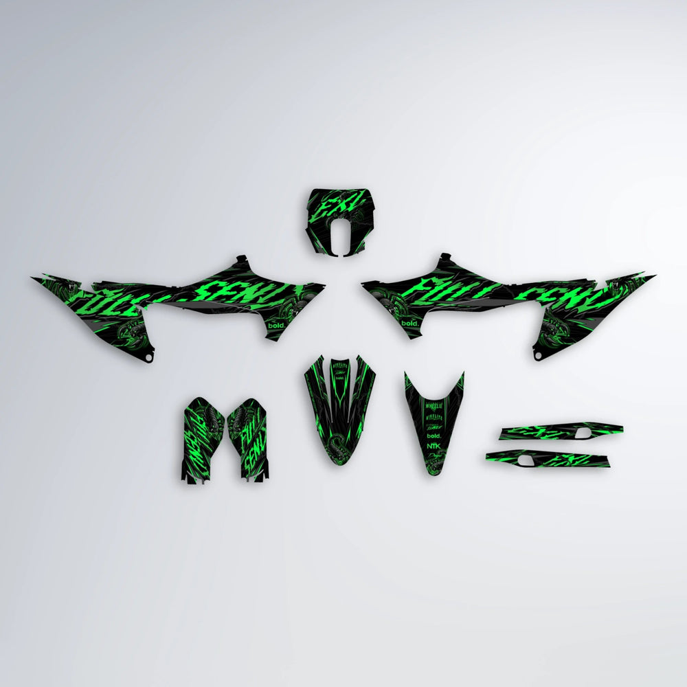 VENOM Stark Varg SM graphics kit parts layout in Green