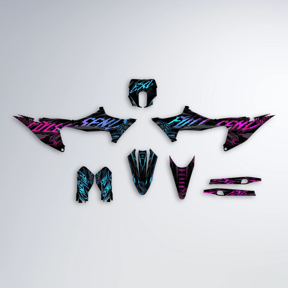 VENOM Stark Varg SM graphics kit parts layout in Pink & Light Blue