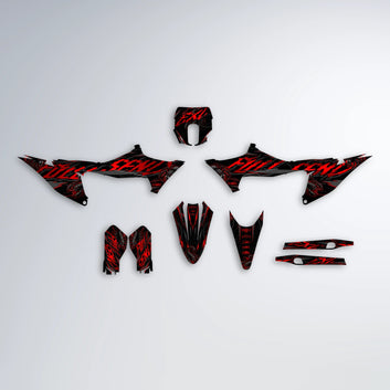 VENOM Stark Varg SM graphics kit parts layout in Red