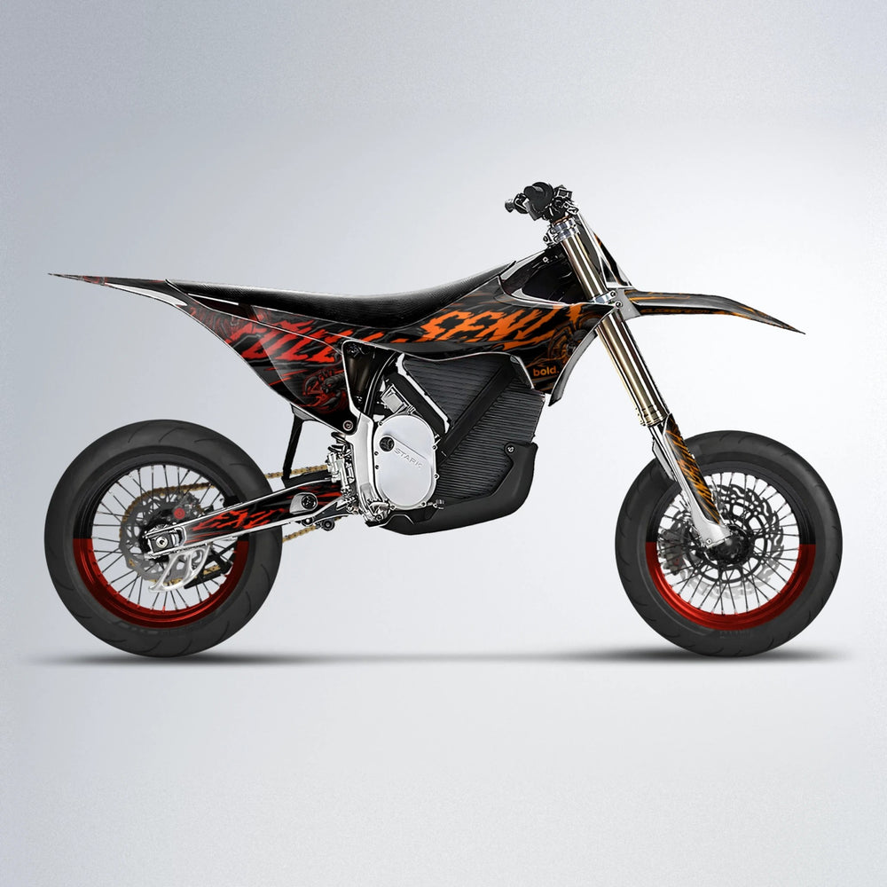 VENOM Stark Varg SM supermoto graphics kit in Red & Orange
