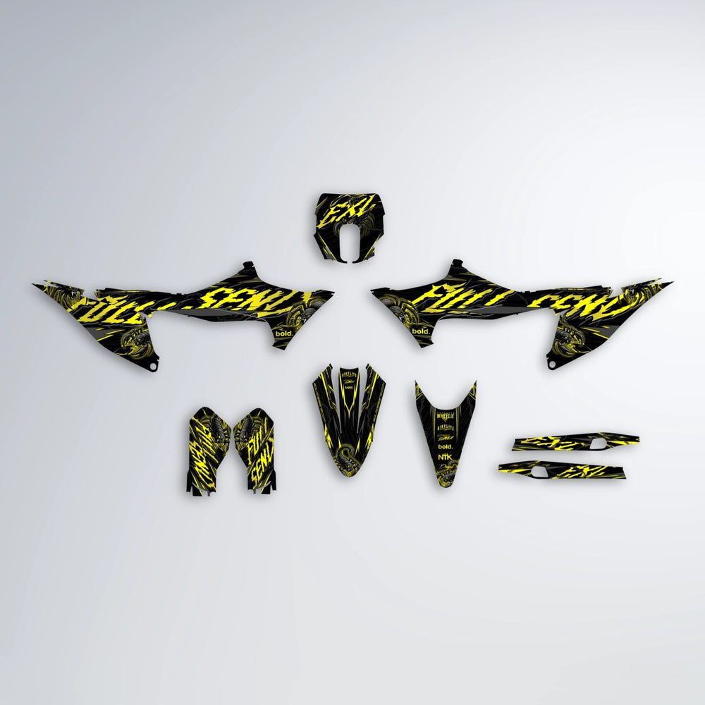 VENOM Stark Varg SM graphics kit parts layout in Yellow