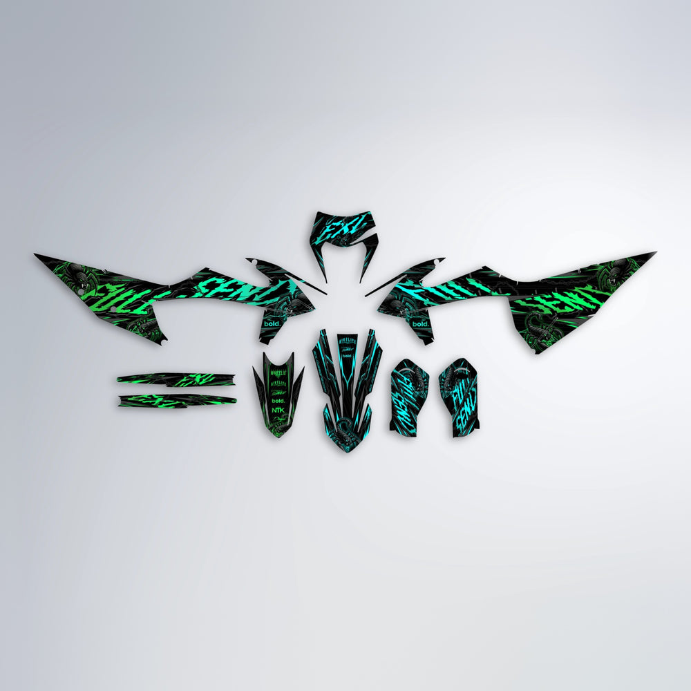 VENOM graphics kit parts layout in Cyan & Green