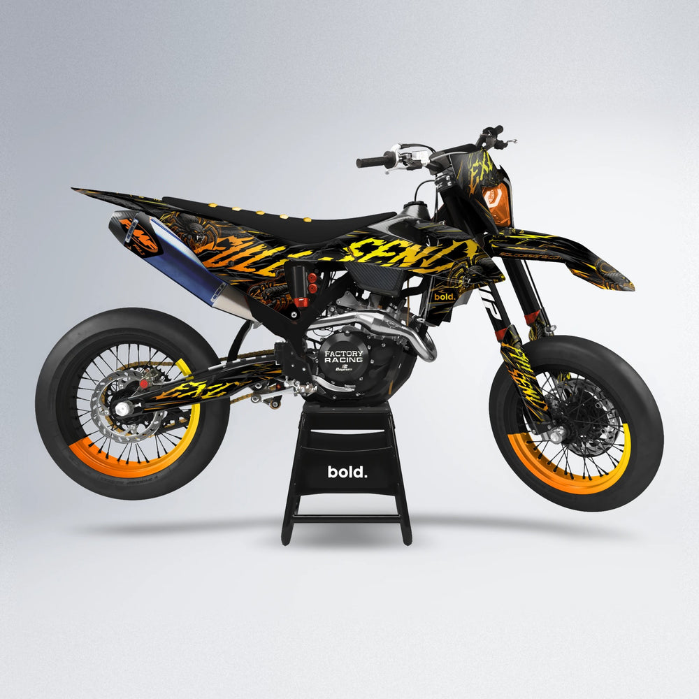 VENOM supermoto graphics kit in Orange & Yellow