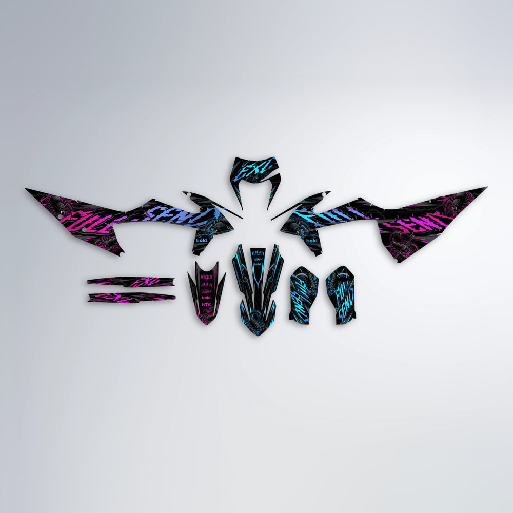 VENOM graphics kit parts layout in Pink & Light Blue