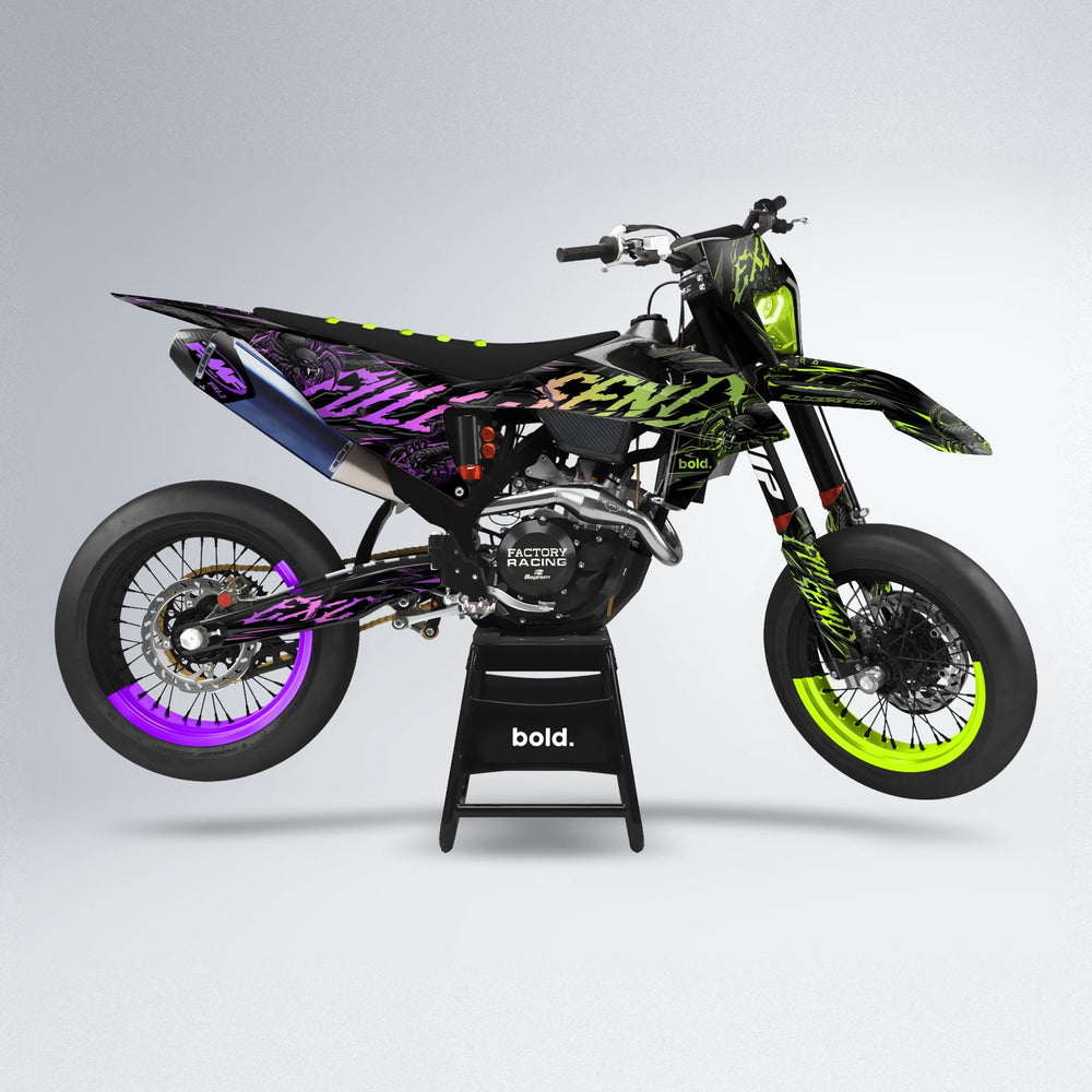 VENOM supermoto graphics kit in Purple & Yellow