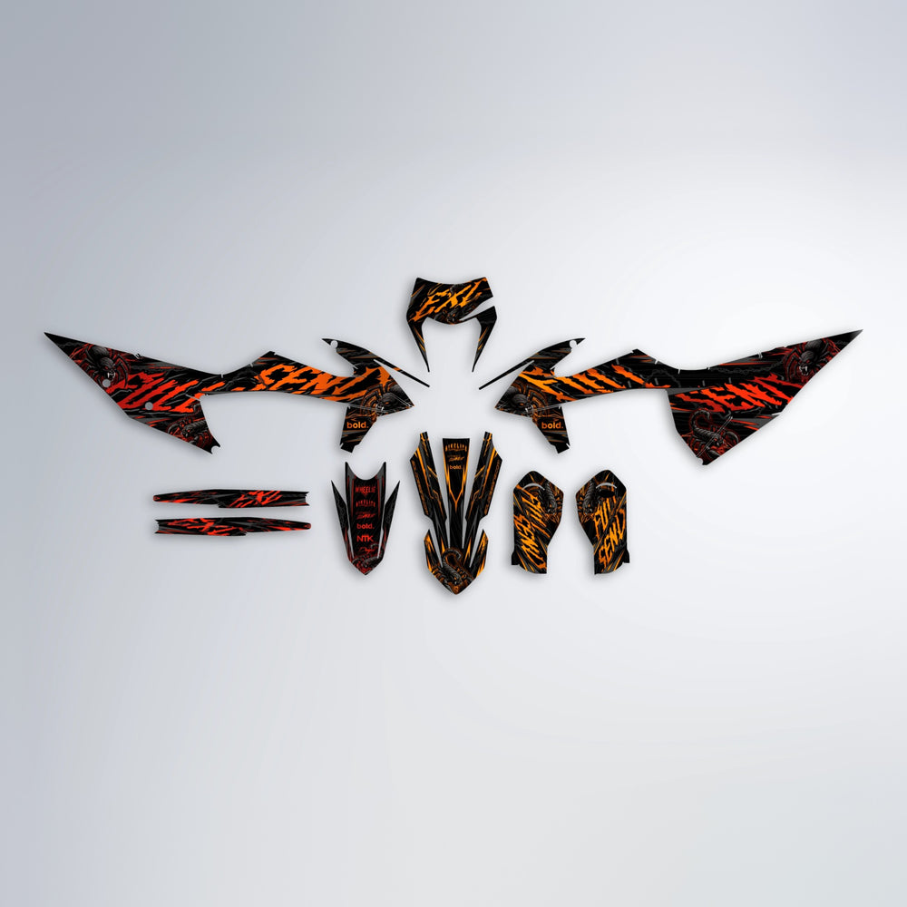 VENOM graphics kit parts layout in Red & Orange