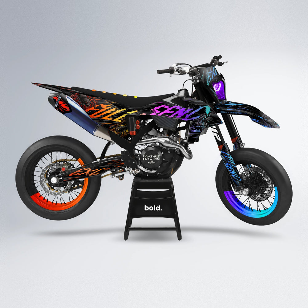 VENOM supermoto graphics kit in Sunset Fade