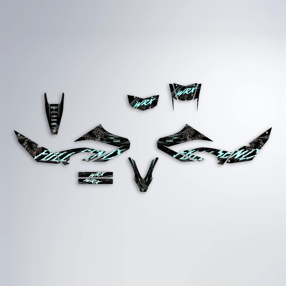 VENOM Yamaha WR 125X graphics kit parts layout in Mint