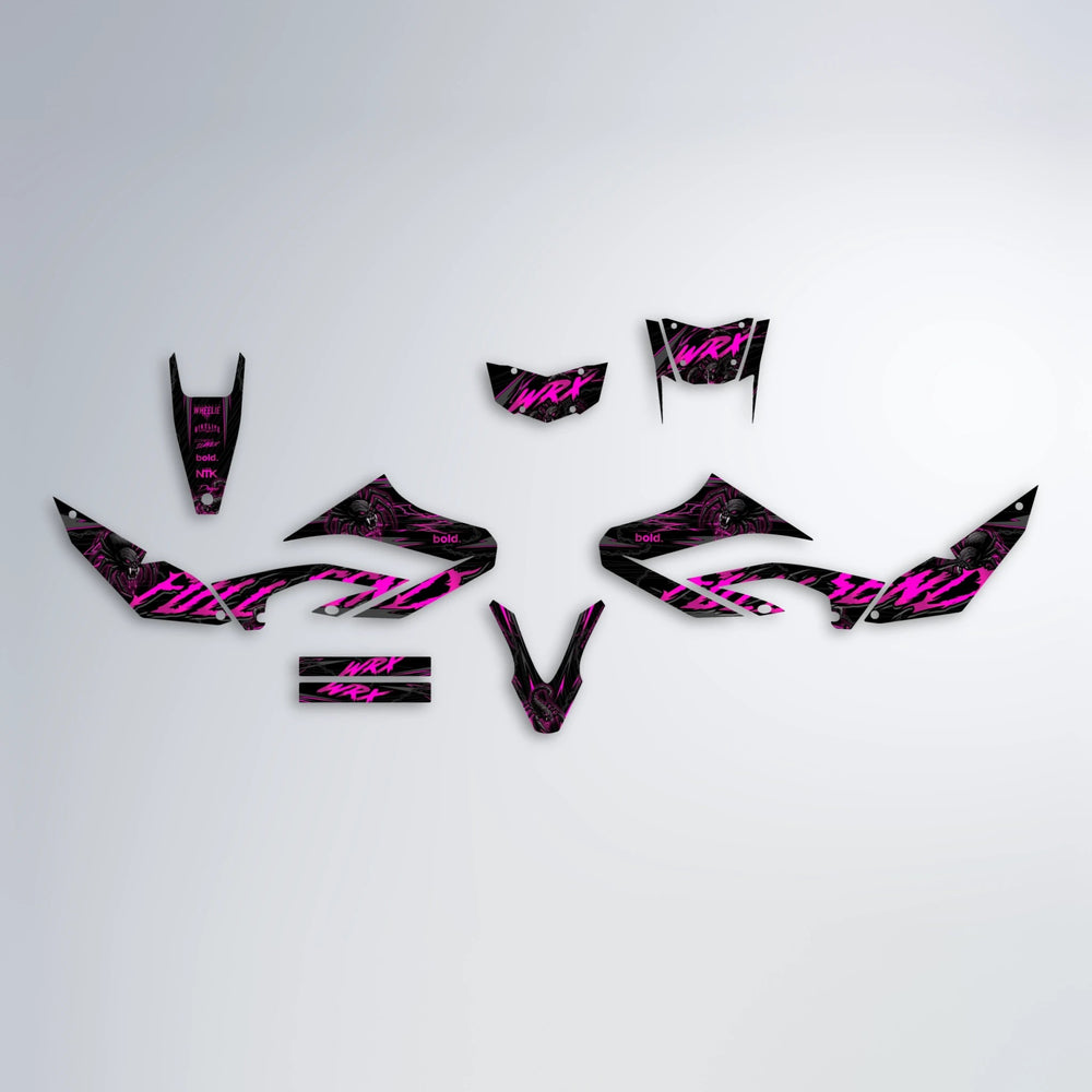 VENOM Yamaha WR 125X graphics kit parts layout in Pink