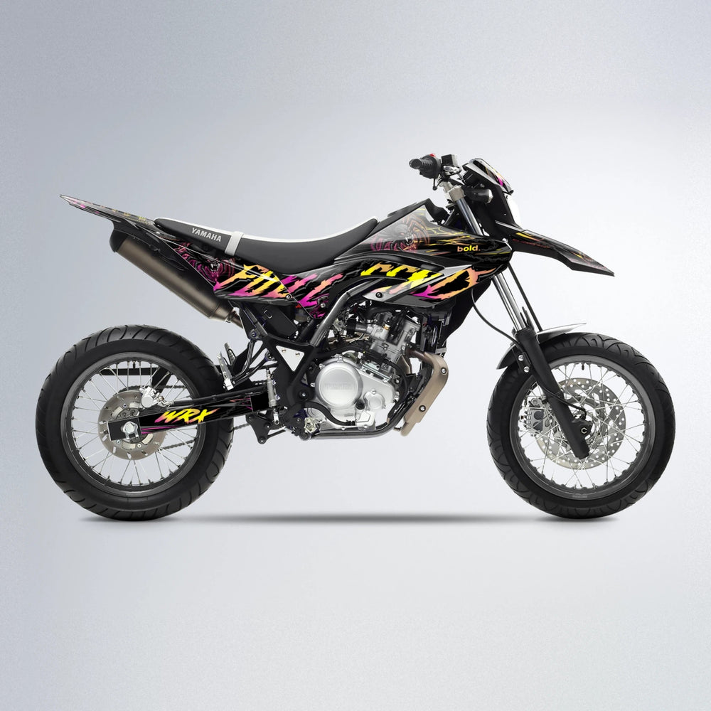VENOM Yamaha WR 125X supermoto graphics kit in Pink & Yellow