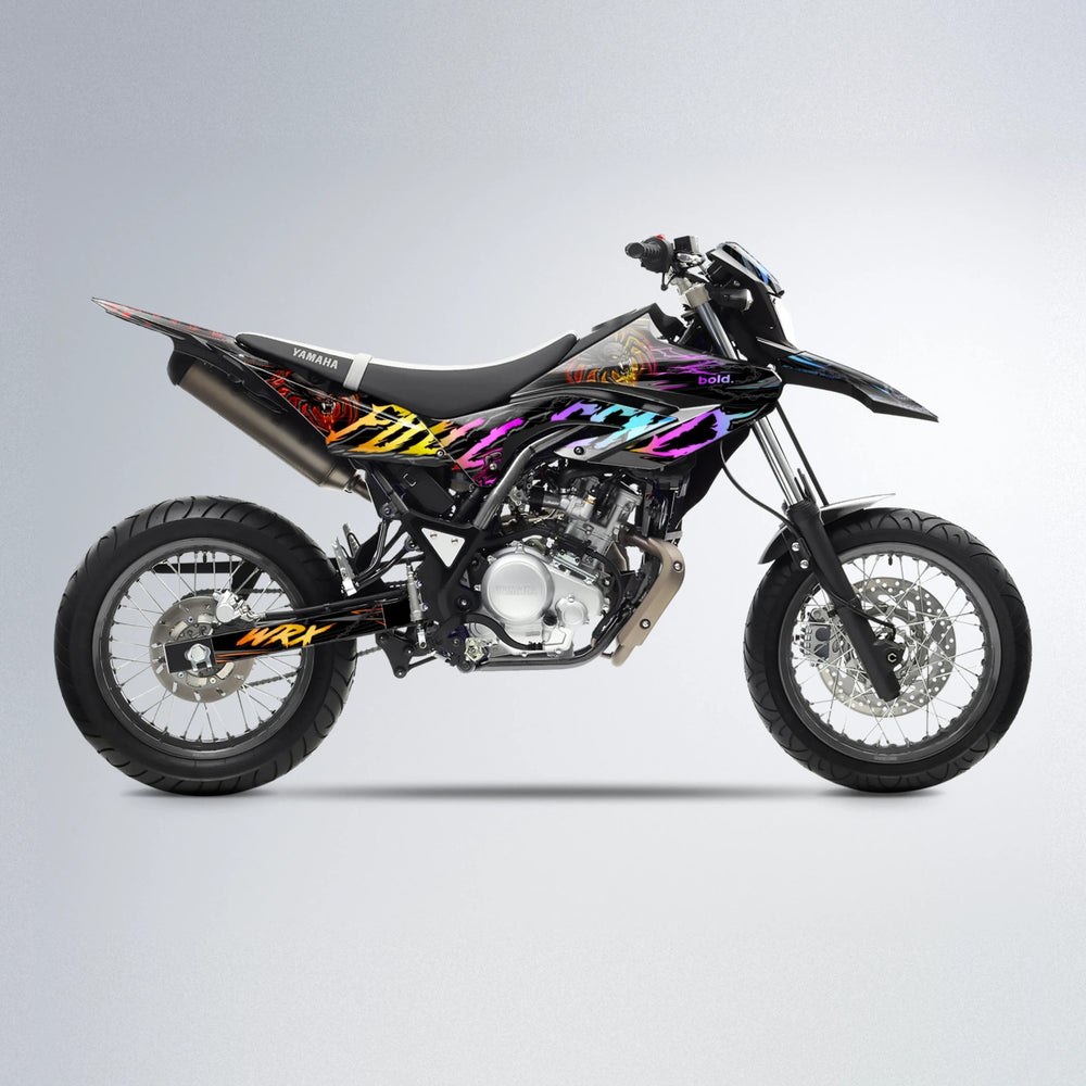VENOM Yamaha WR 125X supermoto graphics kit in Sunset Fade