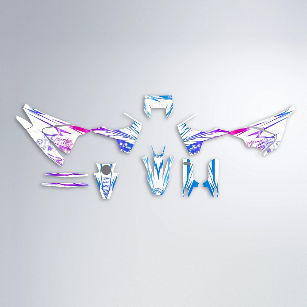VICTORY Husqvarna 701 graphics kit parts layout in Blue Purple Fade