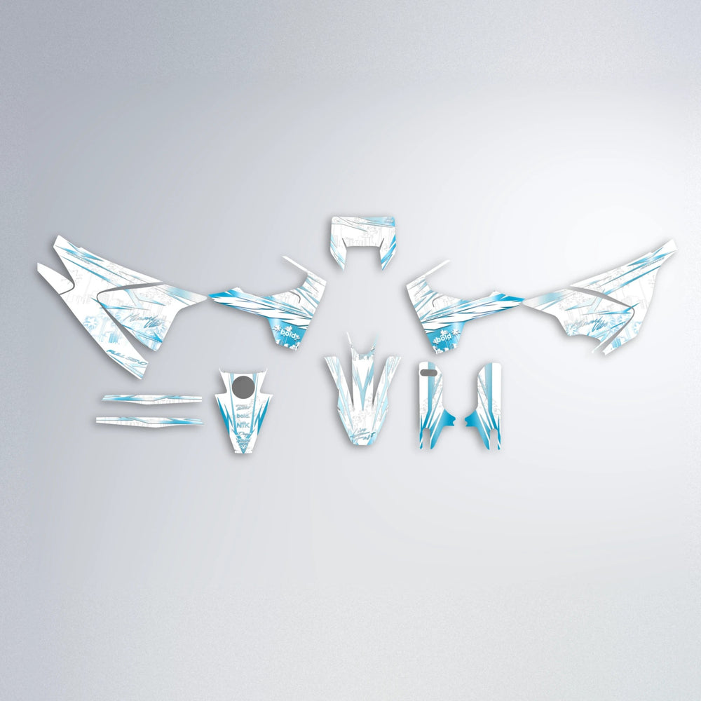 VICTORY Husqvarna 701 graphics kit parts layout in Light Blue & White