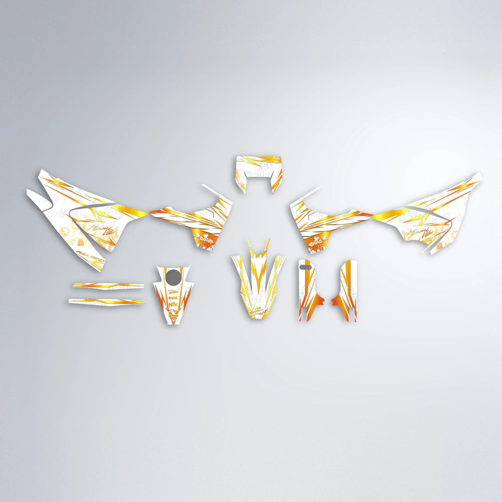 VICTORY Husqvarna 701 graphics kit parts layout in Orange & Yellow