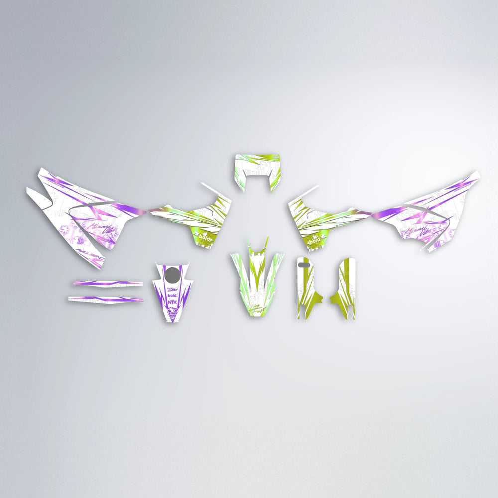 VICTORY Husqvarna 701 graphics kit parts layout in Purple & Yellow