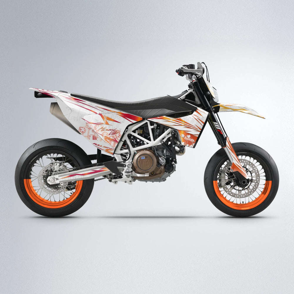 VICTORY Husqvarna 701 supermoto graphics kit in Red & Orange