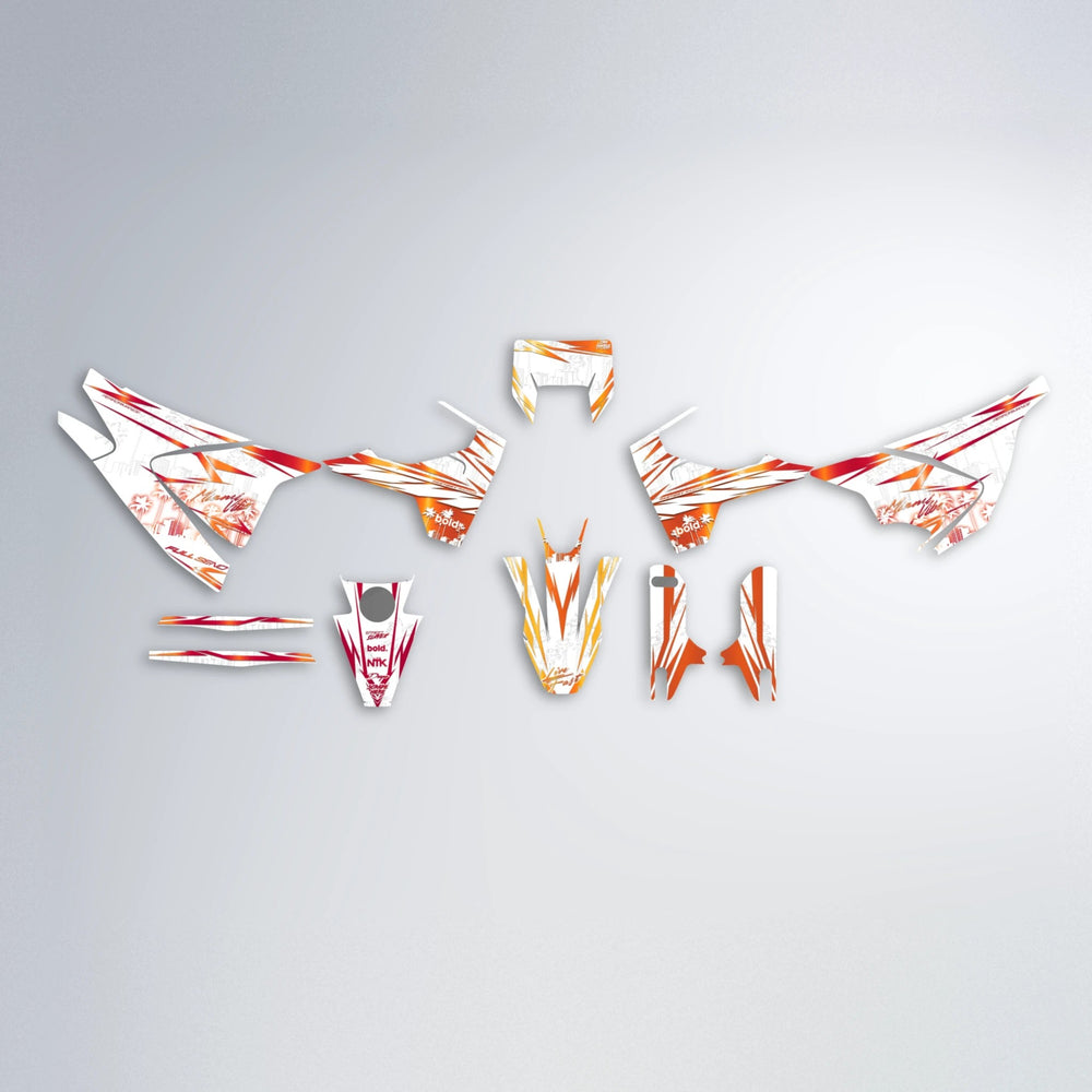 VICTORY Husqvarna 701 graphics kit parts layout in Red & Orange