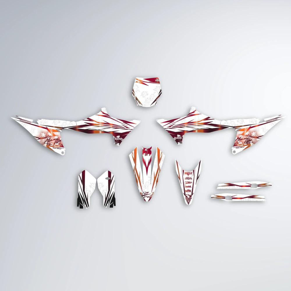 VICTORY Stark Varg MX graphics kit parts layout in Black & Red